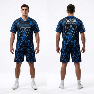 Conjunto de Lacrosse Personalizado para Jugador, 100% Poliéster, Jersey y Pantalones Cortos Rojos y Negros Sublimados con Número Personalizado, Ropa Deportiva para Equipo - Product Image 2
