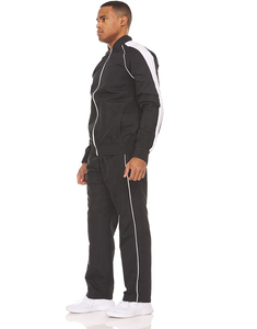 Ensemble veste et pantalon de survêtement pour hommes, survêtement de sport 2 pièces, complet avec fermeture éclair - Product Image 3