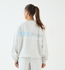 Conjunto de Sudadera Premium con Cuello Redondo y Pantalones Jogger para Mujer, con Logotipo Personalizado, OEM, ODM, Marca Privada, Fabricante Mayorista, Acabado Acanalado - Product Image 5