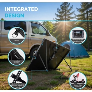 Wholesale 200W Portable <b>Foldable</b> <b>Solar</b> <b>Panel</b> Suitcase Kit 200 Watt <b>Solar</b> Charger with Waterproof 20A Controller for RV - Product Image 4