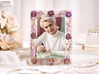 Cadre photo en résine léger et écologique fait à la main avec fleurs séchées, cadre décoratif vertical pour table, pour la décoration de la maison