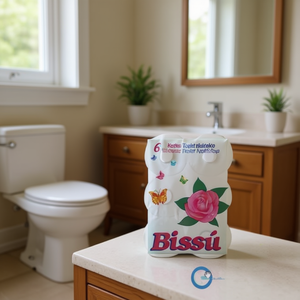 Bissu Toilet <b>Paper</b> 6 <b>Roll</b> Pack 12 Units Household Use - Product Image 3