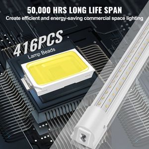 Lampada da negozio a LED collegabile 80W 10 Pack plafoniere 8 FT per Garage 10000 LM 59 cavi di alimentazione interruttore ON/OFF 48 connettore - Product Image 5