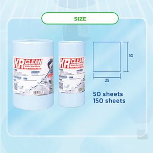 Rouleau de lingettes de nettoyage ménager super absorbantes Krclean, style bleu uni, serviettes de cuisine non tissées, réutilisables, multi-usages - Product Image 4