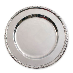 Assiette de Présentation Ronde en Métal Martelé Effet Diamant, Qualité Alimentaire, pour la Maison et la Décoration de Table de Mariage - Product Image 4