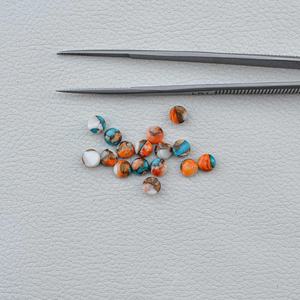 Cabochons ronds plats en turquoise naturelle de haute qualité de 4 mm, pierres précieuses brutes fabriquées à la main, calibrées, meilleur fournisseur de bijoux - Product Image 2