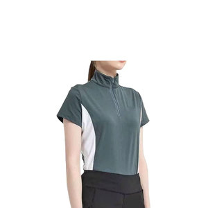 Wholesale Women Breathable Polyester Spandex <b>Short</b> <b>Sleeves</b> Competition Customised Logo Equestrian Horse Riding <b>Base</b> <b>Layer</b> - Product Image 4