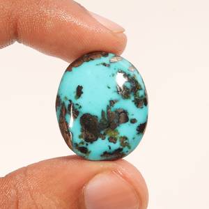 Cabochon ovale en turquoise naturelle pour la fabrication de bijoux, pierre bleu-vert lâche pour bagues, pendentifs, boucles d'oreilles - Product Image 4