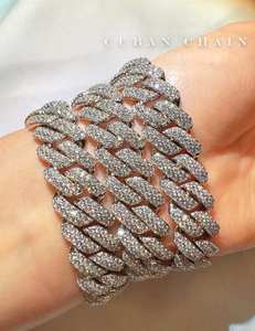 สร้อยคอเงินแท้ 925 ประดับเพชรโมอิสซาไนต์ทรงเหลี่ยม คิวบันลิงค์ ดีไซน์ฮิปฮอป เหมาะสำหรับงานปาร์ตี้ ของขวัญสำหรับแฟนหนุ่ม - Product Image 6