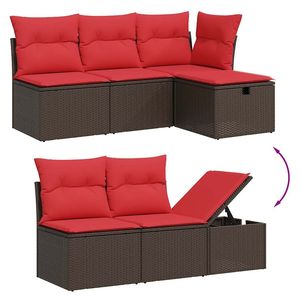 Set Divano da Giardino in Polyrattan Marrone con Cuscini, 6 Posti, Arredamento da Esterno, Stile Contemporaneo, Design Moderno - Product Image 5