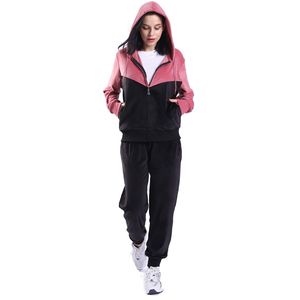 Conjunto Deportivo Casual Ecológico de Talla Grande para Mujer, Sudadera con Cierre y Pantalones de Chándal de Algodón, Traje de Terciopelo Reversible de 2 Piezas - Product Image 4