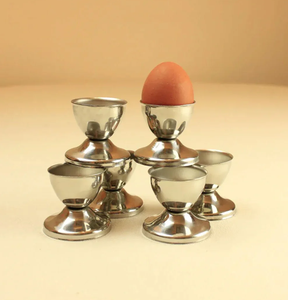 Nouvelle collection de coupelles à œufs en acier inoxydable, lot de 6 pièces, pour table de dîner royale, support décoratif pour servir les œufs à bon prix - Product Image 1