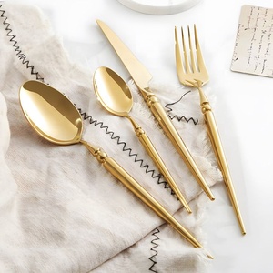 New Gold PVD Eco Friendly Stainless Steel Matte Polish Modern <b>Flatware</b> Set for Business Gifts - Product Image 2