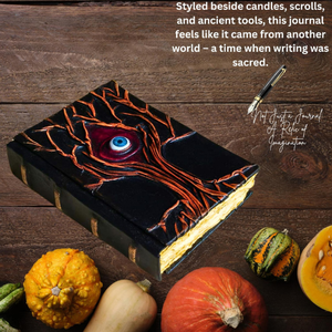 Handmade Leather Grimoire Journal, Tree of Life & Evil Eye Embossed Spell <b>Book</b>, <b>Hocus</b> <b>Pocus</b> Inspired Gothic <b>Book</b> of Shadows - Product Image 6