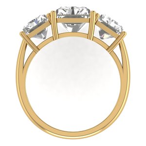 Bague à trois diamants en or 18 carats, diamant de laboratoire 2,00 carats, couleur F, clarté VS1, taille émeraude, fabricant de bijoux en diamant - Product Image 2