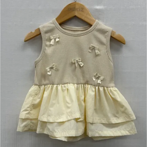 OZKIZ Camiseta Coreana Premium 100% Algodón para Niñas de 2 a 6 Años, Vestido en Capas, Moda Infantil de Verano, Venta al Por Mayor - Product Image 1