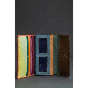 Real Handmade Metallic Fur Recycled Leather Women Clutch Stylish Stubby Rainbow Color Multiuse Purse ATM Cards Holder Wallets - Product Image 4