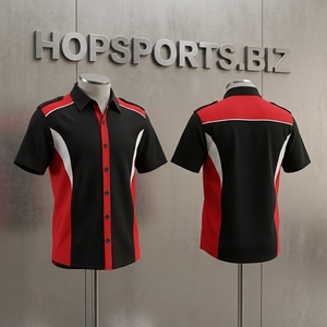 Chemises de course Pit Crew, chemises boutonnées pour la course automobile, uniformes personnalisés pour équipes de mécaniciens de course, vêtements de travail boutonnés, chemises F1 - Product Image 1