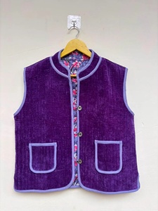 Chaleco Corto sin Mangas, Estilo Vintage, de Algodón y Terciopelo, con Estampado Floral y Cuentas, Chaleco Gitano de Invierno, Formal, Hecho a Mano, Estilo Bohemio, para Festivales - Product Image 2