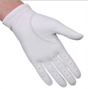 Gants de golf légers et respirants en cuir Cabretta blanc pour droitier, ajustement réglable, séchage rapide, parfaits pour le sport estival - Product Image 1