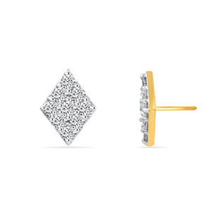 Boucles d'oreilles clous carrées style princesse en diamant de laboratoire, or 18 carats, grappe de diamants, bijoux de luxe, vente en gros - Product Image 2