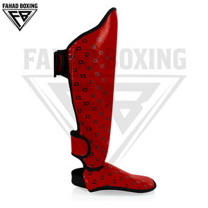 Lightweight & Durable Eco-Friendly High Elasticity Extended Protection Shin <b>Pads</b> with Leather Hook Loop for Boxing Training - Product Image 5