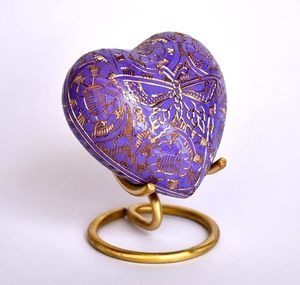 Premium Brass Heart Shape Memorial Cremation Keepsake <b>Urn</b> Ash Holder Crafted With Artistic Elegant Appearance - Product Image 6