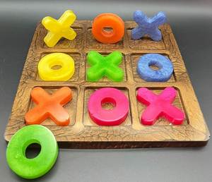 Molde de resina de silicona con purpurina para juegos de mesa, diseño cuadrado de Tres en Raya (X y O) - Product Image 3