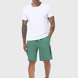 Light Green Color Cargo Shorts For Men's Large Velcro Side Pocket Anti Shrink Premium Quality Fabric Lightweight Men's Shorts - Product Image 3