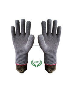 Gants de travail de sécurité en coton noir de calibre 7/10, antidérapants, antistatiques, durables, flexibles, respirants, tricotés à la chaîne, directement de l'usine - Product Image 2