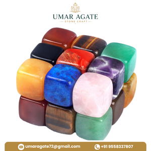 Cubo de piedras preciosas más vendido: Rubí, Zoisita, Ágata natural en forma de cubo, multicolor, suministro a granel, Ágata Umar, Gujarat - Product Image 3
