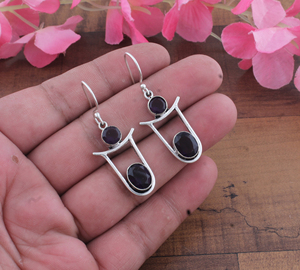 Pendientes Largos de Plata de Ley 925, Chapados en Oro, con Ágata Azul y Diseño de Flor, Hechos a Mano, con Hoja Marquise, Regalo de Aniversario - Product Image 2