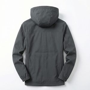 Veste tactique à capuche gris foncé |   Veste d'extérieur imperméable et coupe-vent avec capuche réglable |   Fabricant OEM/ODM - Product Image 2