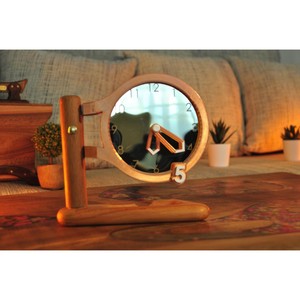 Reloj de Escritorio Minimalista de Madera, Movimiento de Cuarzo Circular, Visualización de Agujas, Silencioso, Sin Tictac, Diseño Moderno Decorativo - Product Image 1