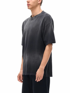 T-shirt unisexe violet en coton délavé style streetwear, coupe oversize, effet vintage, grammage lourd - Product Image 4