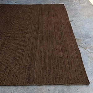 Brown Solid Jute Braided Area Rug Rectangle Flat Pile Washable Living Room Floor Carpet Natural Fiber Eco Friendly Home Decor - Product Image 4