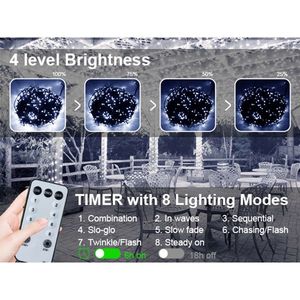 197 FT 580 LED Outdoor Christmas Lights Waterproof Fairy String Lights with 8 Modes Plug-in Decorations for Christmas - Product Image 3