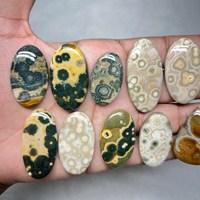 Pierre précieuse naturelle Jaspe Océan, formes variées, cristal de guérison poli, pour la création de bijoux, effet chromatique, certifié par une tierce partie, unique