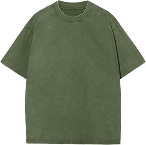 Camiseta para Hombre con Lavado Ácido, Fabricante, Corte Ajustado Personalizado, 220g, Algodón Transpirable Ecológico, Venta al por Mayor, OEM, ODM, Marca Privada - Product Image 1