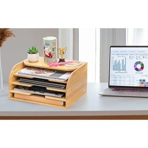 Handcrafted Bamboo Eco-Friendly Vertical Magazine Organizer - Wholesale - Product Image 2