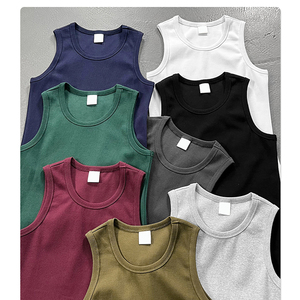 เสื้อกล้ามออกกำลังกายผู้ชายลายโลโก้แบบกำหนดเองสำหรับฤดูร้อน แห้งเร็ว กระชับรูปร่าง เหมาะสำหรับออกกำลังกายกลางแจ้ง - Product Image 4