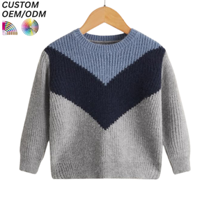 Pull en tricot personnalisé pour garçons, en coton écologique anti-boulochage, vêtements d'hiver pour enfants, support OEM ODM pour la vente en gros - Product Image 4