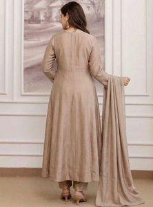 Conjunto de Kurta Anarkali Recta con Bordado Intenso para Mujer, Pantalón y Dupatta, Traje para Fiesta de Boda - Product Image 2