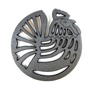 Vintage Triple Spiral Cast Iron Trivet <b>Round</b> Wrought Iron Hot Pad Heat Resistant Triskele Kitchen Coaster Pot Stand <b>Mat</b> - Product Image 5