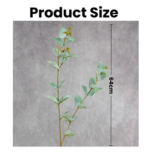 กิ่งใบยูคาลิปตัสสีเขียวสัมผัสเหมือนจริง คุณภาพสูง หรูหรา จาก Horti Club  ขนาด 64 ซม. เหมาะสำหรับงานแต่งงานและตกแต่งบ้าน - Product Image 3