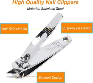 Coupe-ongles robuste pour doigts et orteils, en acier au carbone, lame tranchante, mâchoire large pour ongles épais, hommes femmes, OEM - Product Image 4