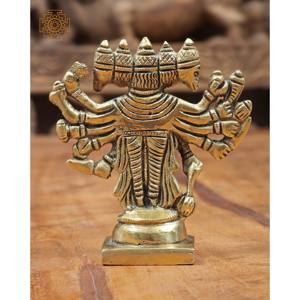 รูปปั้นหนุมาน panchamukhi ทำด้วยมือขนาด3นิ้วทำด้วยมือทองเหลืองขนาดเล็กสำหรับให้เป็นของขวัญผลิตในอินเดีย - Product Image 3