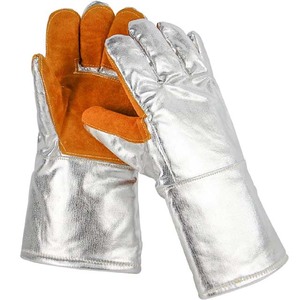 Gants de soudage en cuir de chèvre robustes, résistants au feu, avec renforts sur la paume, gants de soudeur, gants de sécurité pour le travail industriel - Product Image 1