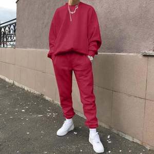 Ensemble de survêtements pour hommes fabriqués par OEM, 2 pièces, séchage rapide, couleur unie, sweat-shirts et pantalons amples, vêtements d'automne et d'hiver, 100% coton, 380 GSM - Product Image 6