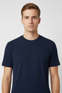 Camiseta Básica SOSH para Hombre, de Secado Rápido, Texturizada, con Diseño a Rayas, Calidad Premium, 100% Algodón - Product Image 3